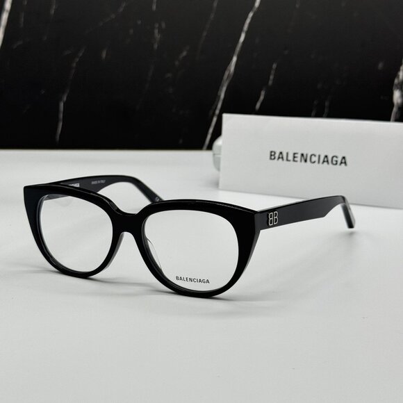 NEW BALENCIAGA BB0131O 001 CAT EYE BLACK WOMEN EYEGLASSES BALENCIAGA - Picture 1 of 9